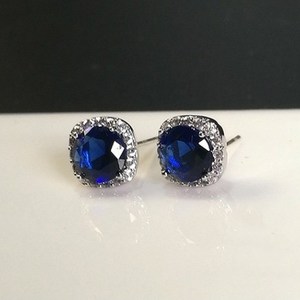 Pendientes de Lujo con <span class=keywords><strong>Circonitas</strong></span> Blancas Cuadradas, Pendientes Dobles con <span class=keywords><strong>Circonitas</strong></span> Multicolores, Plata, Regalo de Año Nuevo para Mujer - Product Image 4