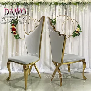 Infinity stainless steel wedding chair with gold plated angel wing