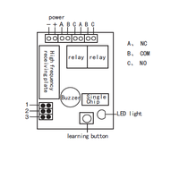 Receptor de Control Remoto Inalámbrico RF de Doble Canal YET402 DC12V/24V/unidad para dos/con 2 Controles Remotos