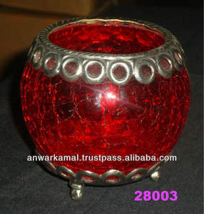 El mejor vendedor, venta al por mayor, forma redonda, plata, latón y vidrio, portavelas votivo, FAROL DE Navidad, opción de portavelas - Product Image 1