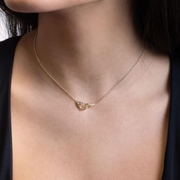 LOZRUNVE Collier ras du cou en argent 925 simple en or 18 carats
