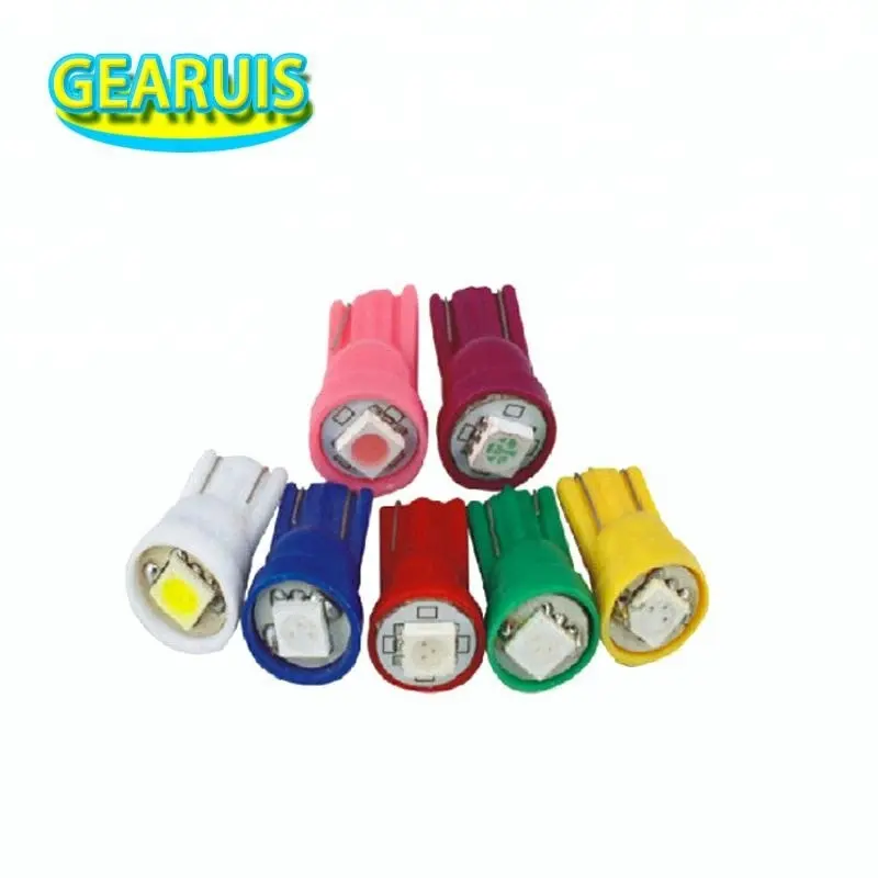 T10 w5w 1 smd 5050 led smd 1 led 194 1 501 168 led wit blauw geel groen dc 12v dashboard verlichting auto-interieur verlichting 12v