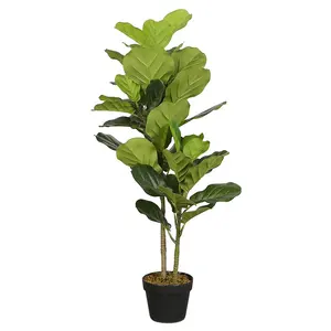 Fiddle Tree 105cm Real Looking Decorative Faux Fiddle Leaf Fig Tree Indoor Use Y8515-52-2PS