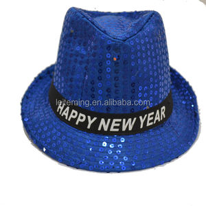 Best Field <strong>happy</strong> <strong>new</strong> <strong>year</strong> flashing party <strong>hat</strong> decoration 58cm adults 9pcs led flashing sequins event & party - Product Image 4