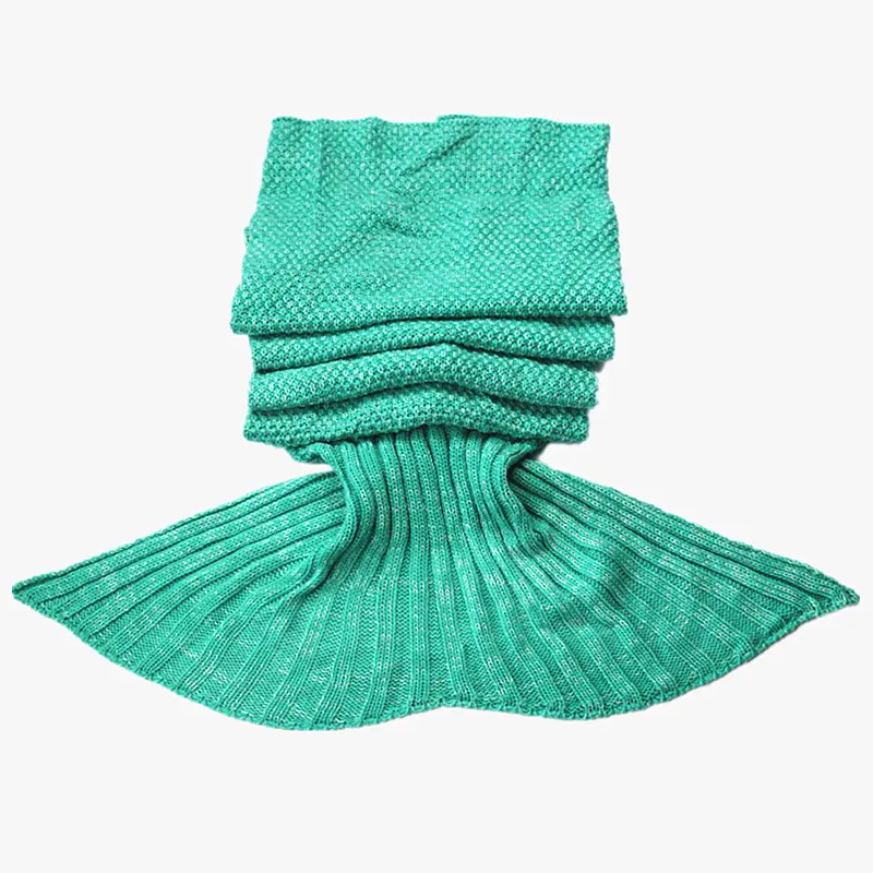 Mermaid Tail Blanket Crochet Mermaid Blanket for baby and kids Soft All Seasons Sleeping Blankets, Classic Pattern (
