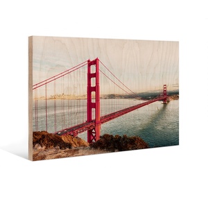 <span class=keywords><strong>Nuevo</strong></span> diseño de <span class=keywords><strong>arte</strong></span> de la pared de la pirámide puente Golden Gate, impresión en madera para la decoración del hogar - Product Image 1