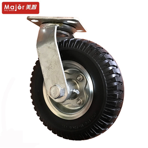 Rodas resistentes da placa de aço industrial giratória e do rolo fixo <span class=keywords><strong>8</strong></span> polegada borracha pneumática rodas rígidas - Product Image 3