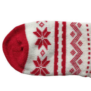 Women's Fair Isle Christmas <strong>Socks</strong> - Fuzzy Winter <strong>Socks</strong> with Snowflake Designs - Product Image 3