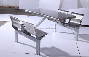 <strong>Canteen</strong> <strong>Tables</strong> Stainless Steel Fast Food <strong>Table</strong> Set Dining <strong>Table</strong> and Chairs Sets FFT-4-small Back - Product Image 5