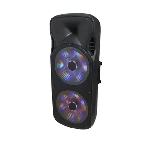 Grote Macht Draagbare Bluetooth Speaker Met Glamorous Led Party Licht PT-15A Dual 15 Inch Woofer