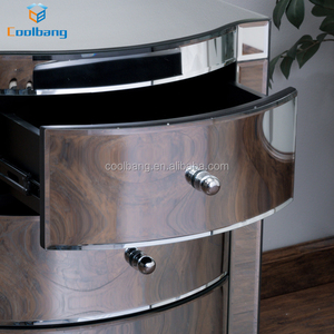 Elegant Mirrored Glass <strong>3</strong> Soft Close Chest <strong>Drawer</strong> <strong>Bedside</strong> Curved Mirror <strong>Bedside</strong> <strong>Table</strong> - Product Image 5