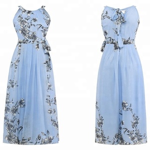 Wholesale <strong>Summer</strong> Women Beach <strong>Dress</strong> Chiffon Floral Printed Halter Tunic Sleeveless Long Maxi Party <strong>Boho</strong> <strong>Dresses</strong> - Product Image 5