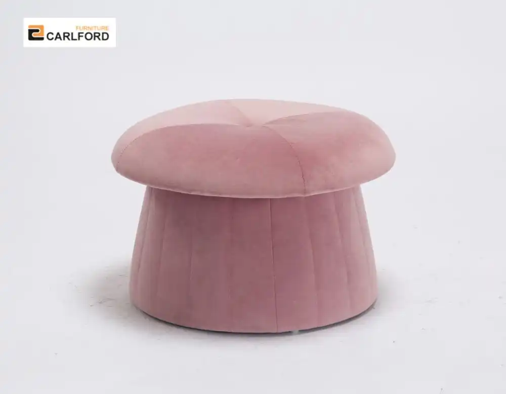 Mushroom shaped Velvet Stool for Living Room, Amazon Velvet Ottoman, Europe Standard pouf ottoman