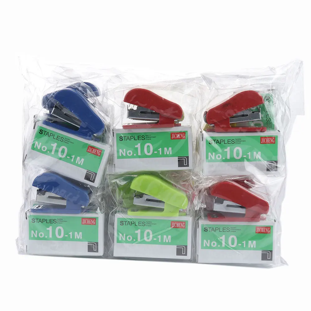 Mini grapadora colorido manual de la máquina grapadora uso #10 pin para oficina y la Escuela suministros