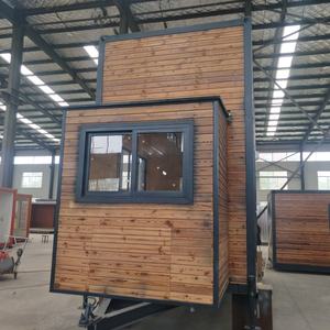 Maison en bois personnalisée avec roues, remorque de boutique en bois, maison-conteneur pliable et mobile, design mobile - Product Image 1