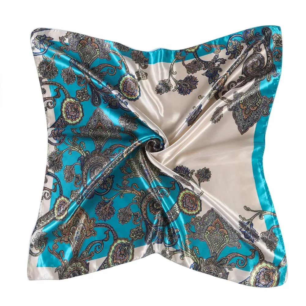 Impresión de moda manta lurex cuadrado satén tejido bufanda de las mujeres