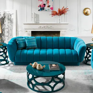 प्रसव के भीतर 2 दिनों आधुनिक नीले लक्जरी chesterfield सोफे कमरे में रहने वाले सोफे कुर्सी के साथ लाउंज फर्नीचर सोफा सेट