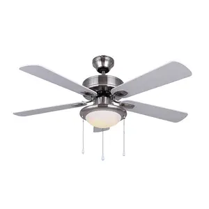 42 pouces 5 lames nickel brossé ventilateur de plafond avec lumière