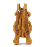 Sac à dos en peluche mignon pour enfants et étudiants, modèle B43 unisexe, motif animal de dessin animé, ours en peluche brun