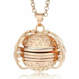 Magic Photo Pendant Memory Floating Expanding Photo Locket Necklace Gold Plated Angel Wings women jewelry