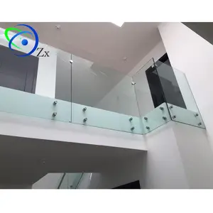 Frameless temperato ringhiera in vetro/Super Clear laminato di vetro standoff scala balcone balaustra