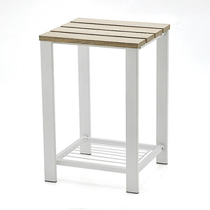 Tabouret élégant de conception moderne simple de cadre en métal avec le coussin blanc - Product Image 5