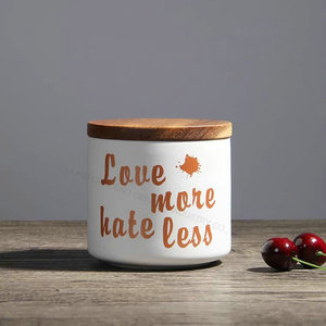 Da tè in <span class=keywords><strong>ceramica</strong></span> scatola metallica di <span class=keywords><strong>ceramica</strong></span> barattolo di archiviazione con coperchio di bambù cibo vaso di <span class=keywords><strong>set</strong></span> da cucina - Product Image 4