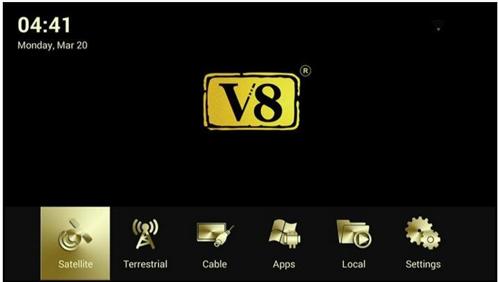 V8 Ángel dvb s2 android tv box DVB-T2/C receptor de satélite kodi14.2 OTT IPTV inteligente andriod tv box
