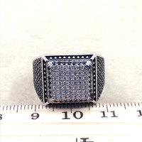 Vente directe d'usine, bagues en onyx turc vintage personnalisées, bague en argent sterling 925 thaïlandais avec pierre noire