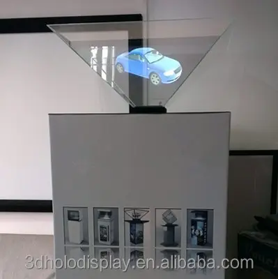 Pantalla holográfica grande de 360 grados/holograma piramidal invertido para centros comerciales