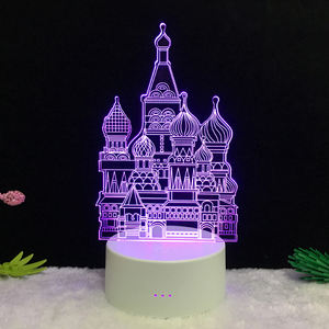 3D оптический прозрачный замок модель панели освещения ночью <span class=keywords><strong>7</strong></span> цветов изменить USB нажатием кнопки LED Настольная лампа - Product Image 4