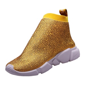 2023 Popular zapatos hechos a mano de cristal Bling velocidad de calcetín de zapatillas de deporte de las mujeres - Product Image 2