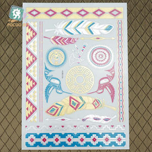 Dreamcacher สติกเกอร์โลหะสีทองกันน้ำสำหรับผู้หญิงลายสักชั่วคราว - Product Image 3