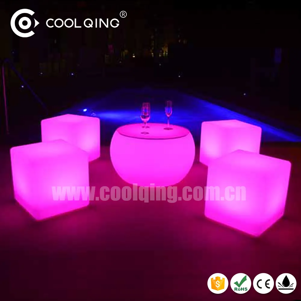 Kullanılan Gece Kulübü Mobilya/Bar Tabureleri Işıklı Pe Led Küp