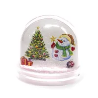 Rosa claro Natal personalizado bola de neve globo de água de acrílico