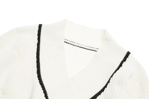 Maglione Casual Sexy con scollo a V da <span class=keywords><strong>donna</strong></span> semplice maglieria a maniche lunghe e <span class=keywords><strong>Cardigan</strong></span> con un bottone - Product Image 3