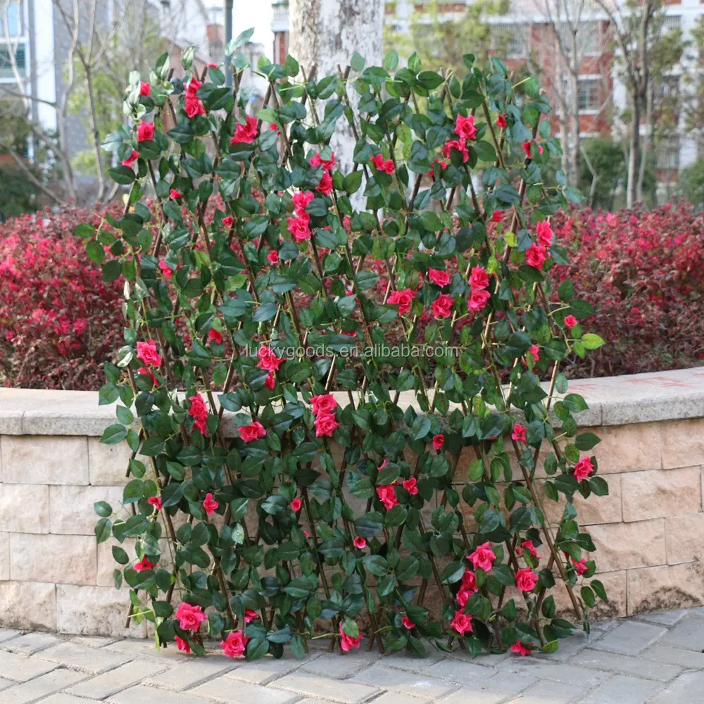 LLV082 fashionable decorative artificial red rose fence for sale