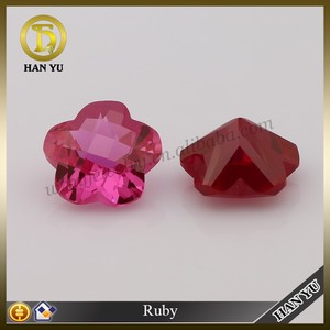 Bonita forma de flor artificial de calidad gema rubi precio de joyas - Product Image 3