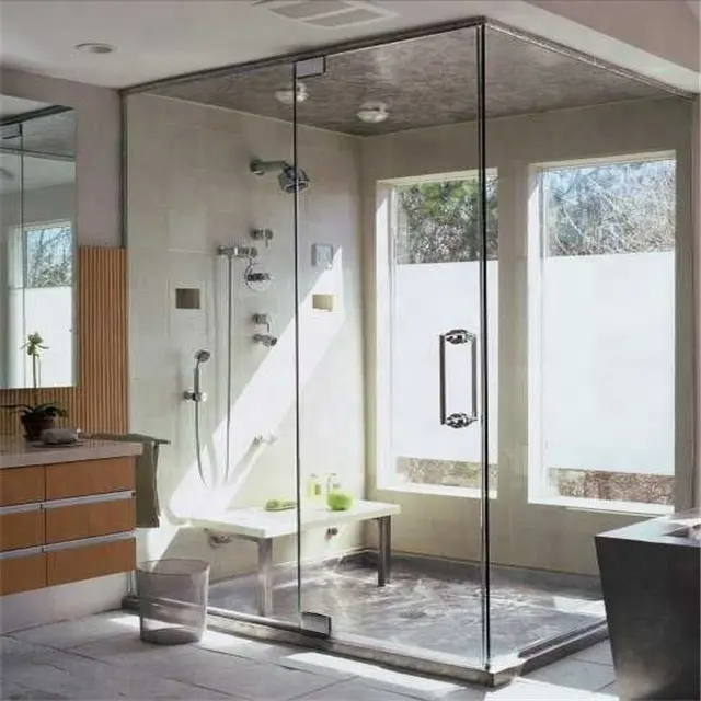 Porte de douche en verre trempé, livraison gratuite depuis la chine, de haute qualité, en verre trempé, transparent, 10mm 12mm, très clair, bon prix