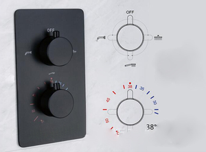 Brass Matte Black <strong>Shower</strong> Set Rain Thermostatic <strong>Shower</strong> <strong>System</strong> for Home Hotel - Product Image 4