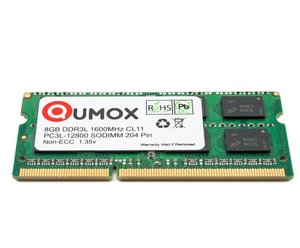 QUMOX 8 GB 204 <span class=keywords><strong>pin</strong></span> DDR3L-1600 SO-<span class=keywords><strong>DIMM</strong></span> (1600Mhz, PC3L-12800S, CL11, 1.35V, bassa Tensione) del computer portatile - Product Image 3