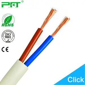 PFT de fábrica precio más barato de rvv cable de color blanco o negro 2 núcleos 2.5mm2 cable eléctrico