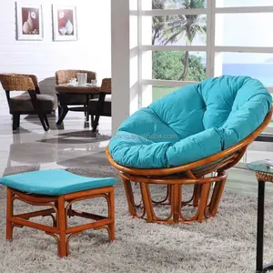 Cadeira de rattan mamass com almofada de microcamurça, cadeira doméstica papã