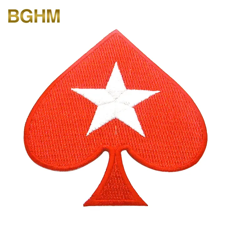 Einzelhandel China Günstige Red Herz Poker Stickerei Patches
