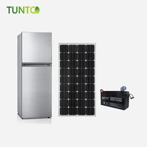 Top Freezer Double Door 220L 100% Solar Power Refrigerator T2-R-220T 150W DC 12V Off Grid