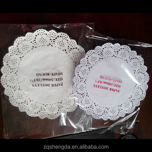 Gelbe Spitze Papier doilies Tischsets Tisch Tischsets für Hochzeit 25,5 "mit Apfel Spitze Design / Restaurant / gewöhnliches Leb - Product Image 2