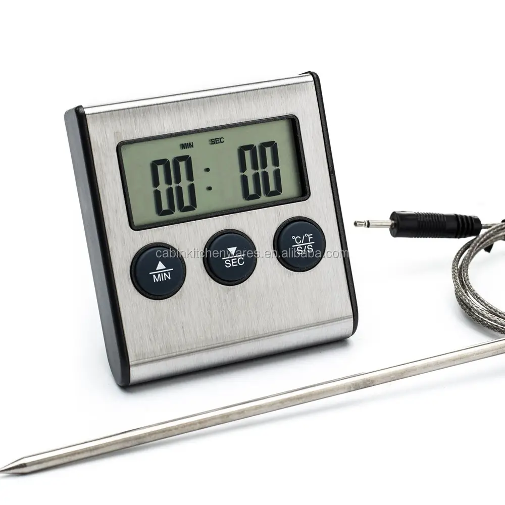 Digitale Oven Thermometer Keuken Voedsel Koken Grillen Vlees Bbq Thermometer En Timer