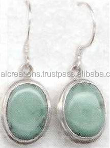 Pendientes de plata turquesa para mujer Piedra grande Plata de Ley 925 para regalo o fiesta - Product Image 2
