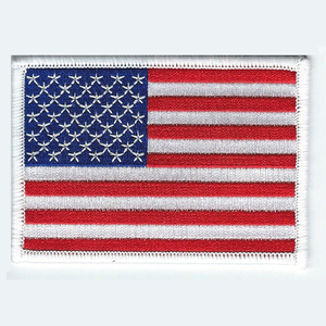 3inch mỏng màu xanh dòng mỹ cờ vá sắt trên thêu vá biểu tượng với móc và vòng lặp ủng hộ - Product Image 6