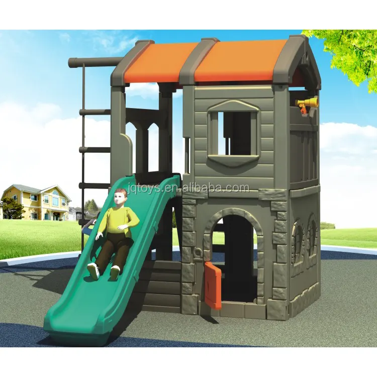 Novo tipo crianças multi slide slide plástico com tubo de plástico anti uv ao ar livre casa brinquedo